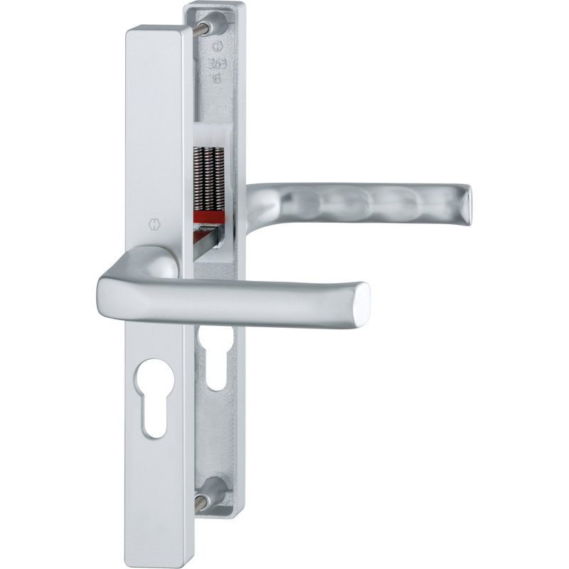 Keyed Right Hand Door Handle, Aluminium Silver