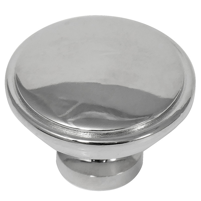 Polished Nickel Round Cabinet Knob with Mounting Hardware