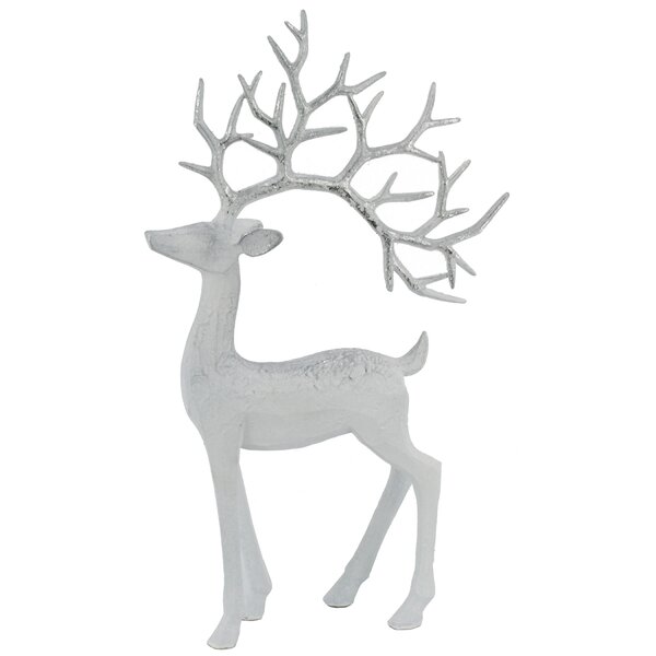 The Holiday Aisle® Carved Standing Deer with Foil & Reviews | Wayfair