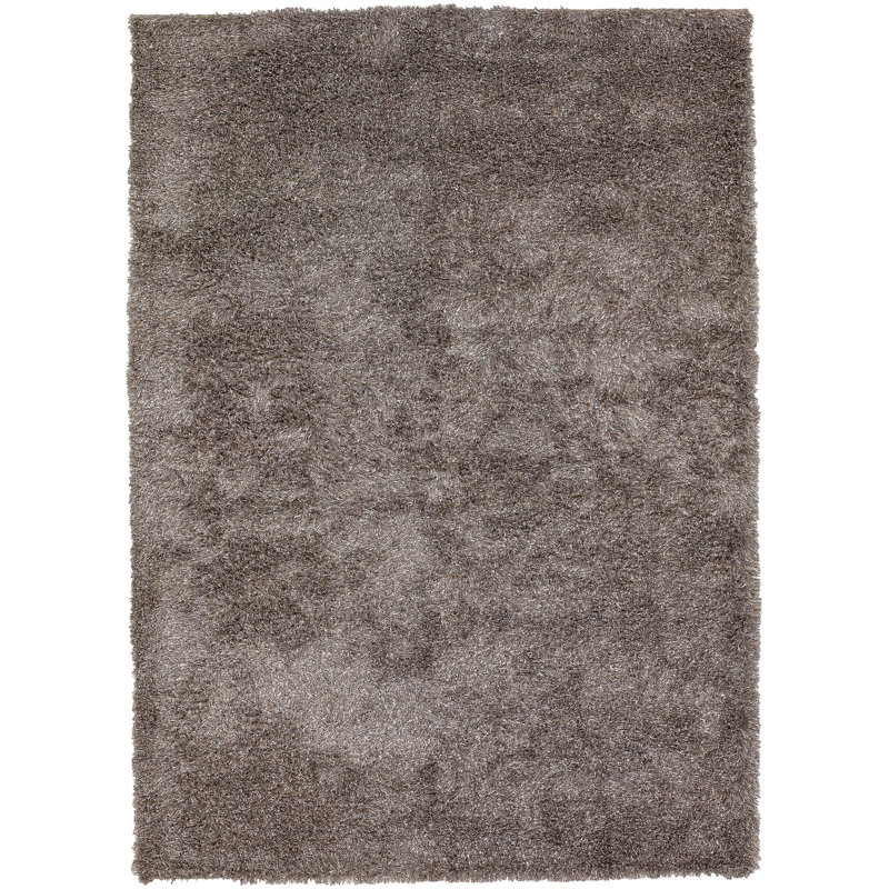 Barun Hand Loomed Modern Area Rug in Charcoal, Rectangle 5' x 7'6"