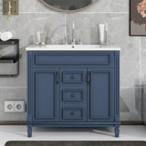 Botarf Bathroom Cabinet, 36'' Bathroom Vanity with Top Sink with 2 Soft Closing Doors and 2 Drawers