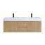 Ensemble de meuble-lavabo double mural 60 po avec lavabo encastré artificiel sans miroir Ventura