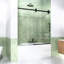 Enceinte de porte de douche à porte coulissante sans cadre l 56-60 "x H 60", verre trempé de 5/16 de pouce (8mm) de couleur GCCG, quincaillerie noir mat