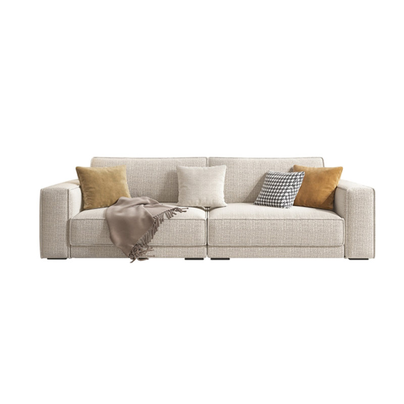 Simple modern cotton and linen sofa, 32.28" H x 98.42" W x 39.37" D, 3