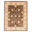 Tapis rectangulaire en laine noué à la main de conception unique 8 pi 1 po x 10 pi 1 po nouvel âge Wagaman en brun foncé / kaki / crème