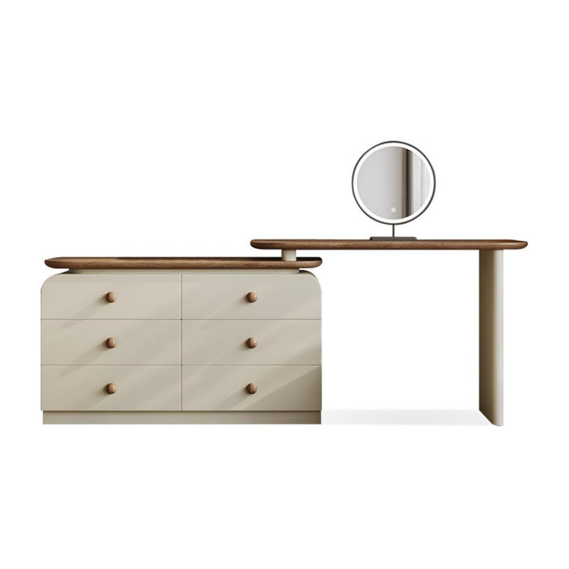 Coiffeuse avec miroir lumineux, 6 tiroirs