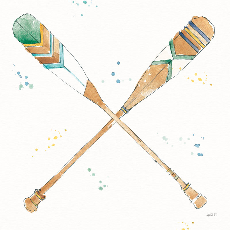 Lakehouse Oars by Anne Tavoletti - Wrapped Canvas Painting, 51cm H x 51cm W