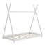 Lit plateforme à baldaquin simple en bois massif avec structure triangulaire-1248445179