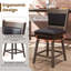 Ensemble de 2 tabourets de bar pivotants 25 po avec repose-pieds en bois d'hévéa Red Barrel Studio®