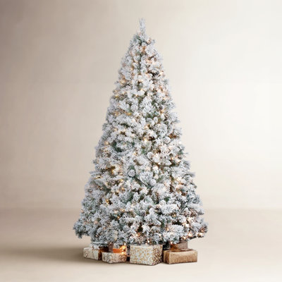 Flocked Pre-Lit Fir Christmas Tree