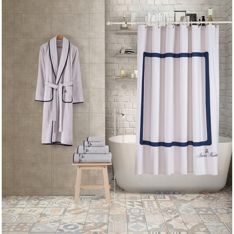 Cotton Shower Curtain, Silver