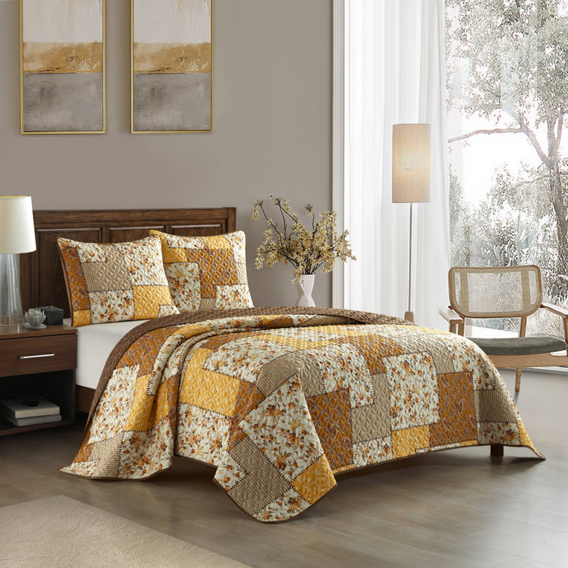 Fayetta 3 Piece Patchwork Quilt Set, King