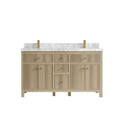 60'' Double Bathroom Vanity with Quartz Top
