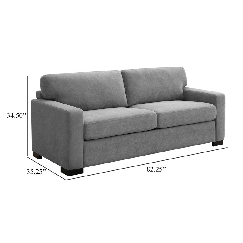 Ellaclaire Upholstered Sofa Sleeper With Queen Mattress, Gray Fabric