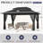 10x13 Gazebo, Outdoor Patio Gazebo With Mosquito Netting, Double Roof Metal Gazebo, Canopy For Backyard Covered Patio, Heavy Duty Gazebo Outdoor For Garden Deck Lawn,Black-124949855-126133273
