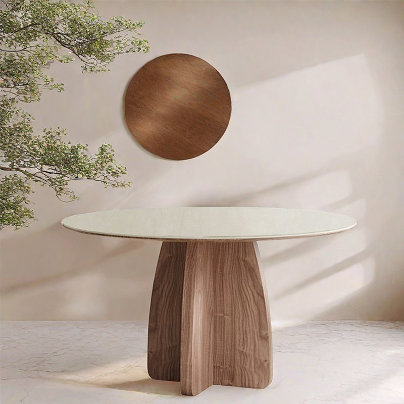 Table de salle à manger ronde moderne et simple, H 29,53 po x L 47,24 po x l 47,24 po