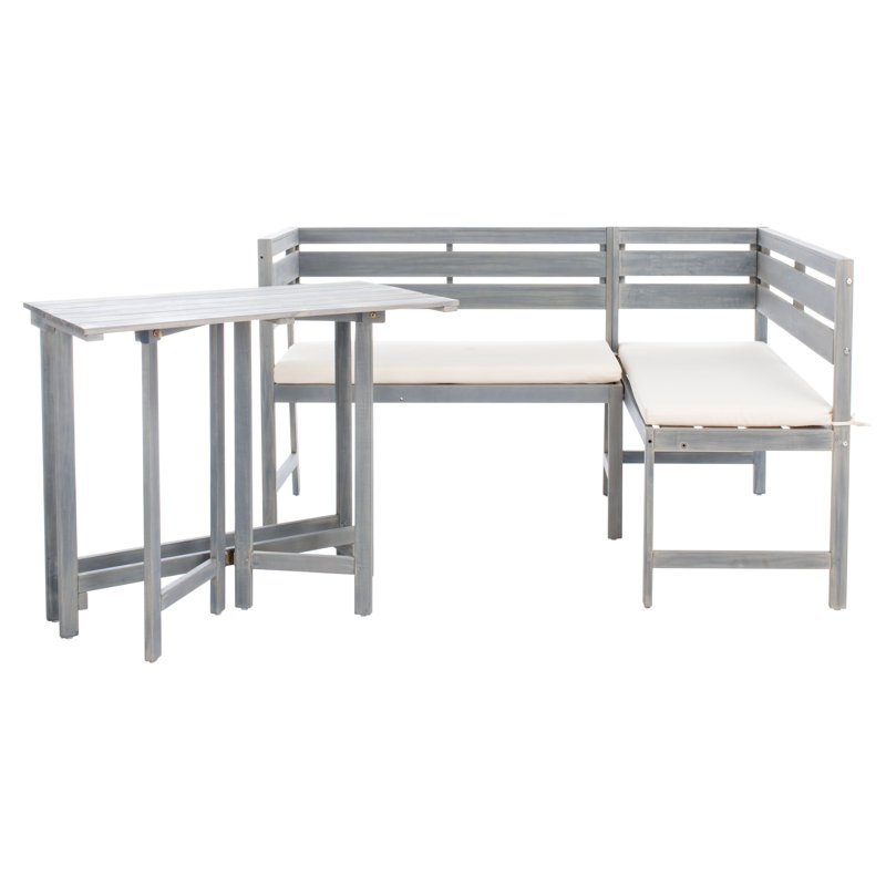 Ensemble de conversation modulaire 2 pièces pour balcon avec coussins Vana, Structure gris cendré / coussin blanc