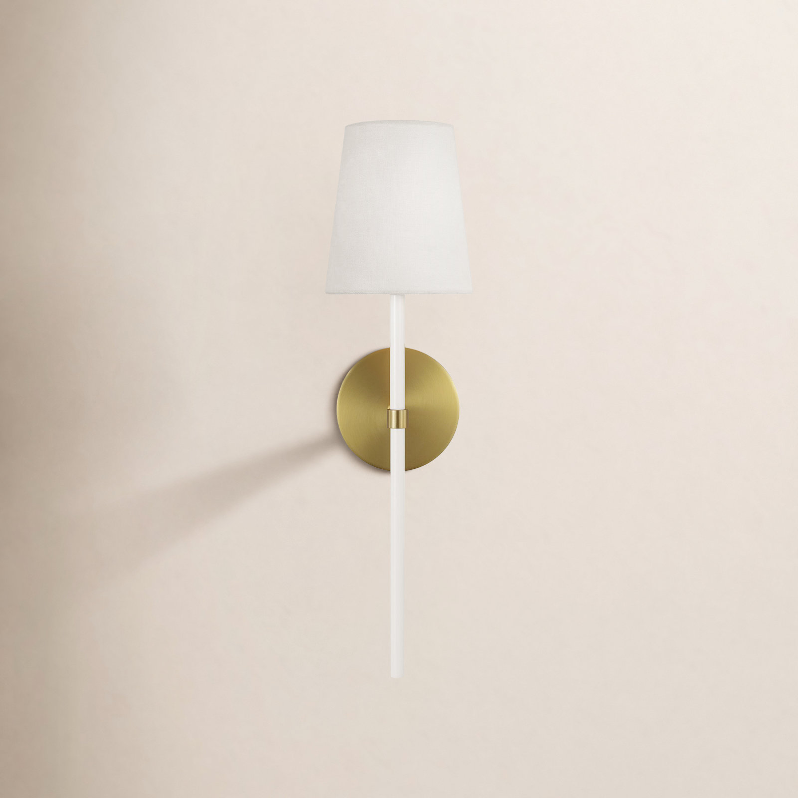 Single Light Dimmable Armed Sconce, Burnished Brass