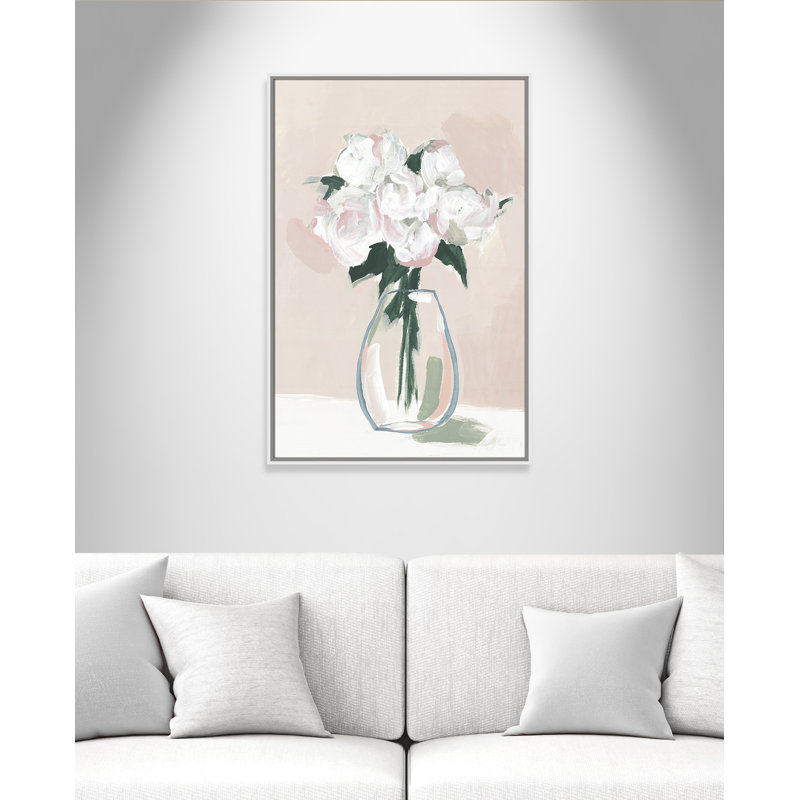 Fleurs fraîches de l'été - reproduction d'art, Toile blanche encadrée, H 37,5 po x l 25,5 po x P 2 po