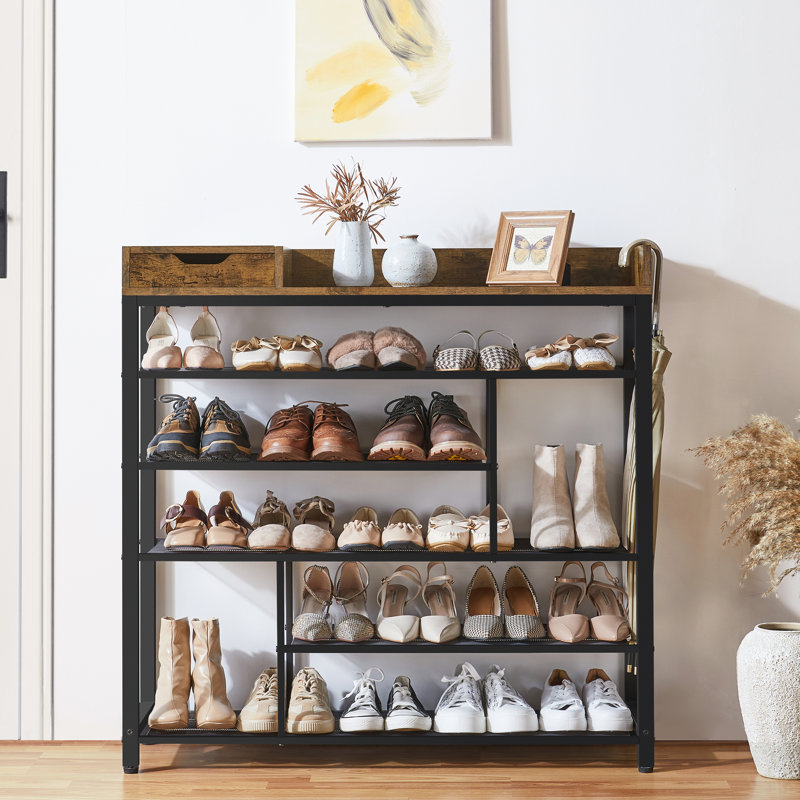 24 Pair Shoe Rack 6-Tier for Footwear Book Flowerpots with Storage Box