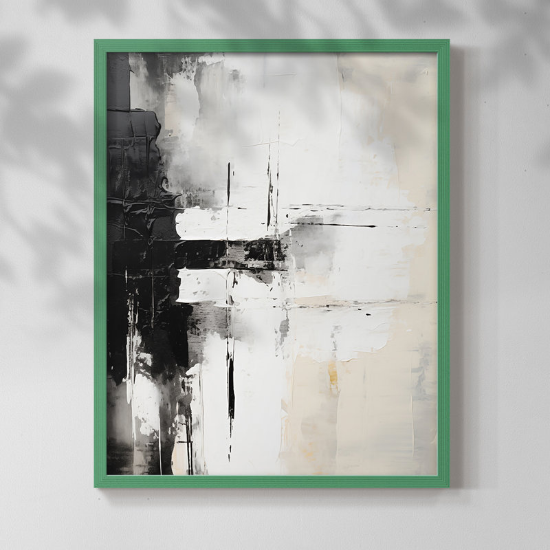 Série ABSTRACT Dxxxx - Impression encadrée de qualité supérieure - Prêt à être accroché - Aucun clou requis, Vert