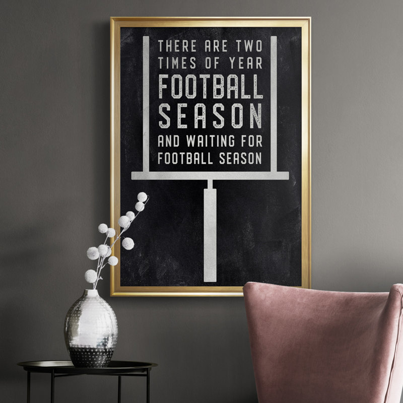 «Football Season», art textuel sur toile, Or, H 26,5 po x l 36,5 po x P 1,5 po