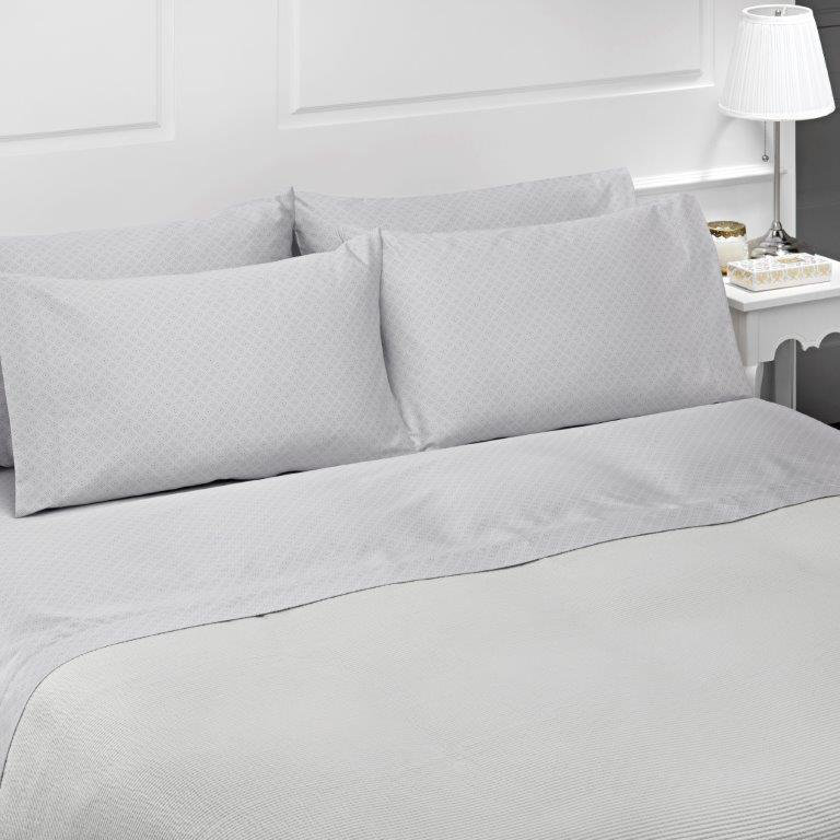 Ensemble de draps 100% coton 4 pièces 300 fils Diamond, Très grand