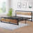 Bed Frame, Industrial Platform Bed With Headboard Footboard, Metal And Wooden Bed Frame, Heavy Duty Steel Slats Support, No Box Spring Needed Non-Slip Noise Free, Rustic Brown-2043603009