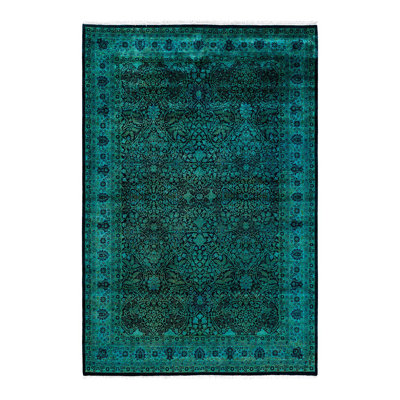 Overyed One-of-a-Kind Rectangle 6'1" x 9'3" Hand Knotted Area Rug