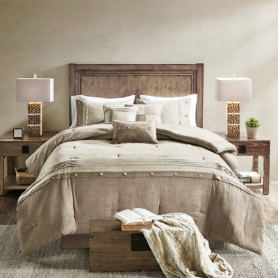 Édredon 7 pièces pour très grand lit - Faux suède