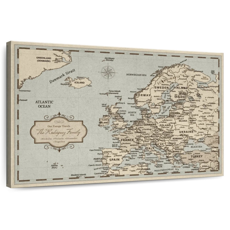 Carte Europe III avec punaise personnalisée, H 16 po x l 24 po, Oui