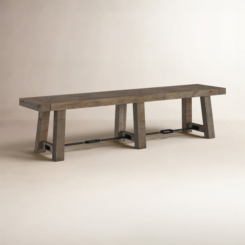 Banc en bois Edelen, Brun délavé