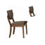 Ensemble de chaises d'appoint 2 pièces rembourrées en bois massif chocolat foncé