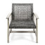 Chaise club en bois et osier Hampton (ensemble de 2)