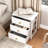 3 Fabric Drawers Nightstand With Metal Frame Set Of 2-1887628312