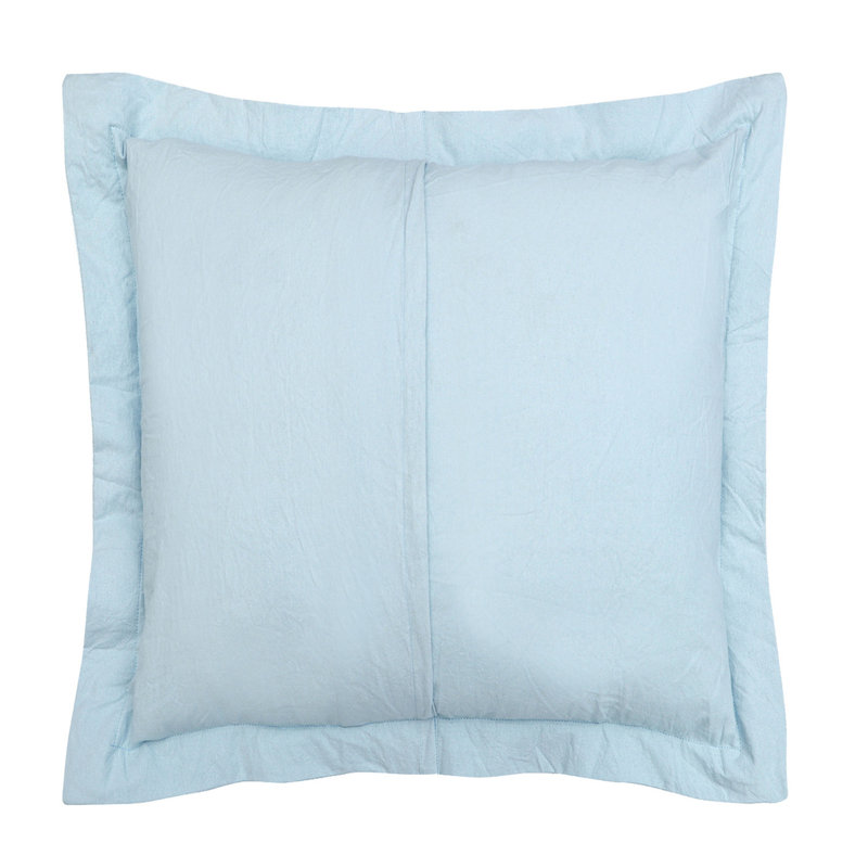 Taie décorative 100% coton Heirloom touffetée en chenille européenne, conception en médaillon, housse de coussin décorative douce et respirante, certifié OEKO-TEX, lavable à la machine, toutes saisons, 26 po x 26 po, bleu