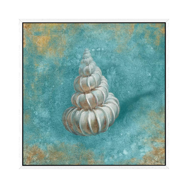 Treasures From The Sea II by Danhui Nai - Print on Canvas, White Framed, 45.72 cm H x 45.72 cm W