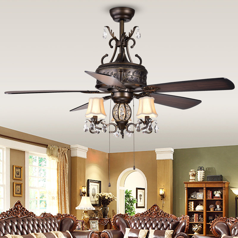 52'' Ceiling Fan with Light Kit, Pull Chain