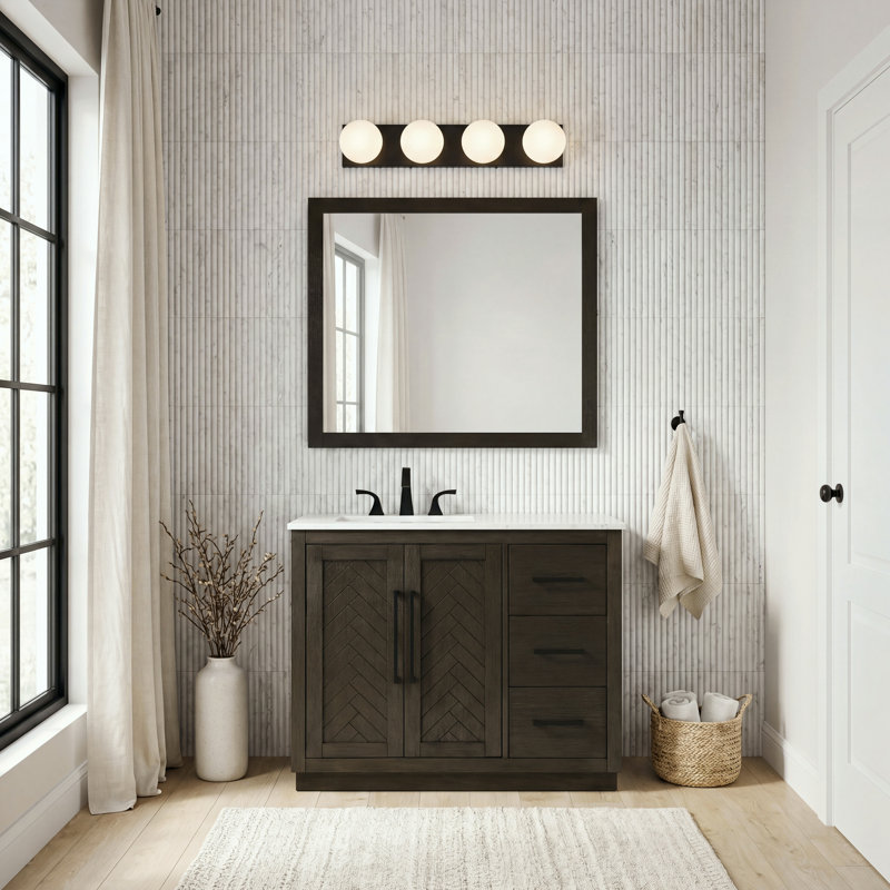 Meuble-lavabo simple 42 po, Chêne chocolat