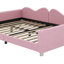 Lit rembourré en tissu sherpa avec dossier en forme de nuage-987434518-987434517