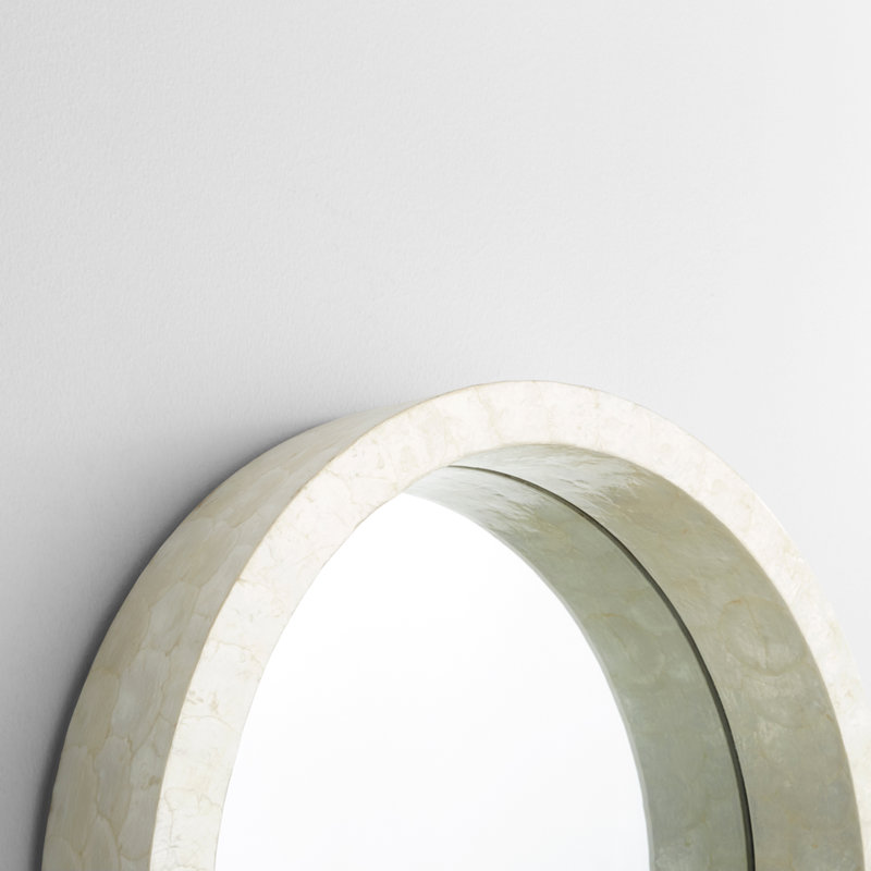 Triton Round Mirror, White, 32" x 32"