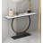 39.37" White;Black Rectangular Marble;Iron Console Table-1132564194