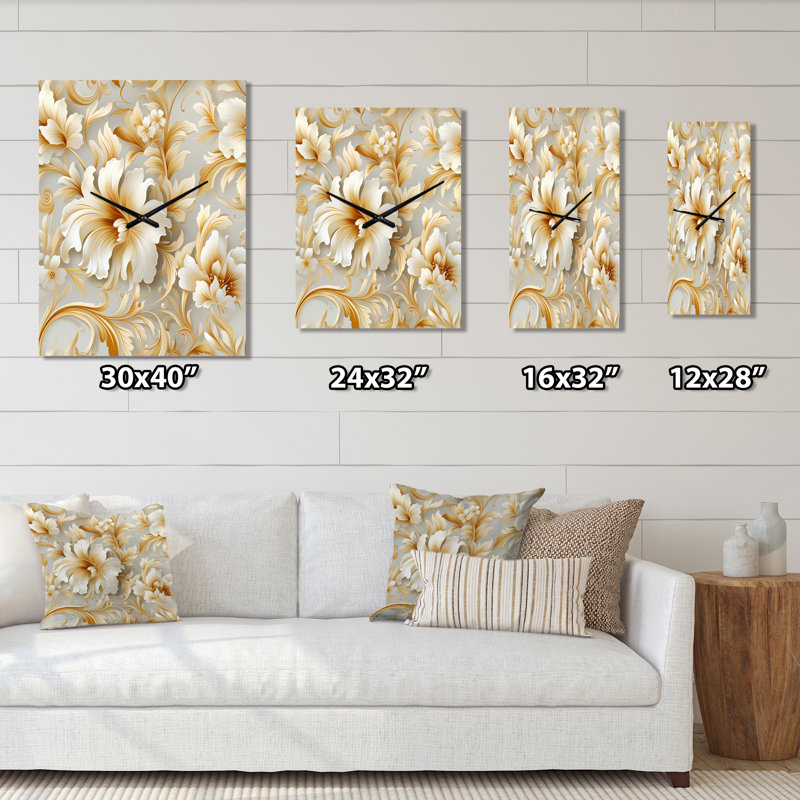 Jamiel - Horloges murales florales, H 28 po x l 12 po x P 1 po
