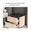 Table de chevet moderne minimaliste, en cuir gris, avec tiroir de rangement, convient à la chambre à coucher