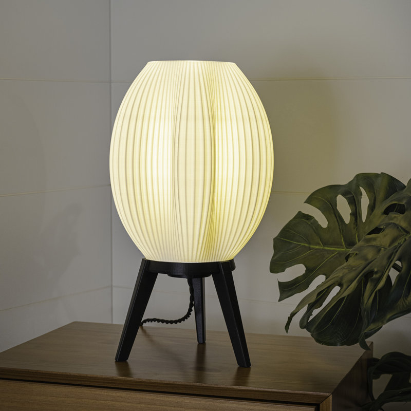Lampe de table DEL Wavy, Noir, Blanc