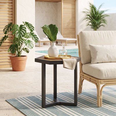 Table d'appoint en bois d'acacia et fer
