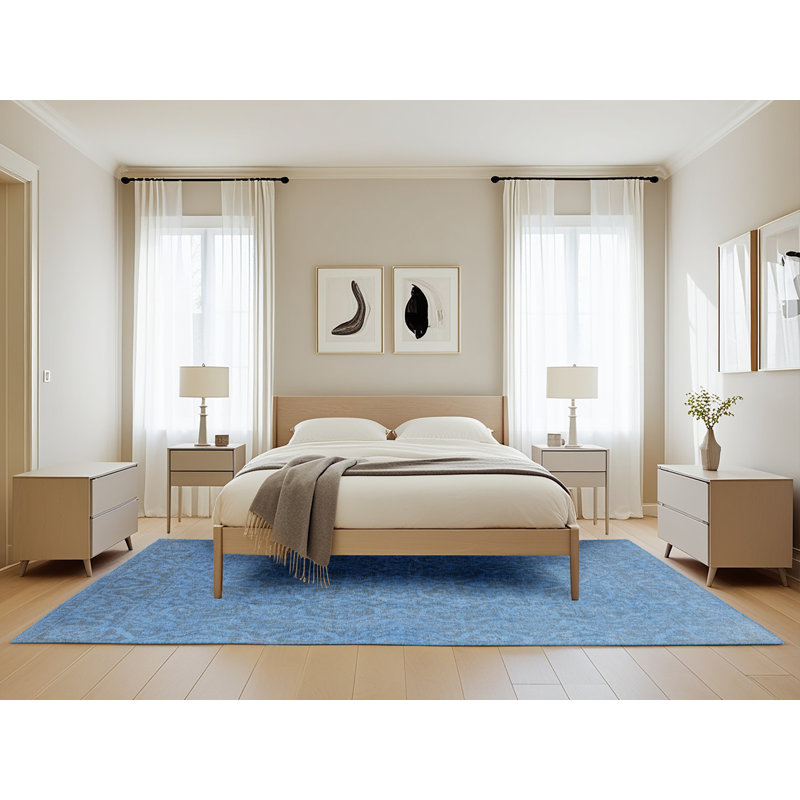 Tapis oriental bleu / gris, Rectangle 5 pi x 8 pi