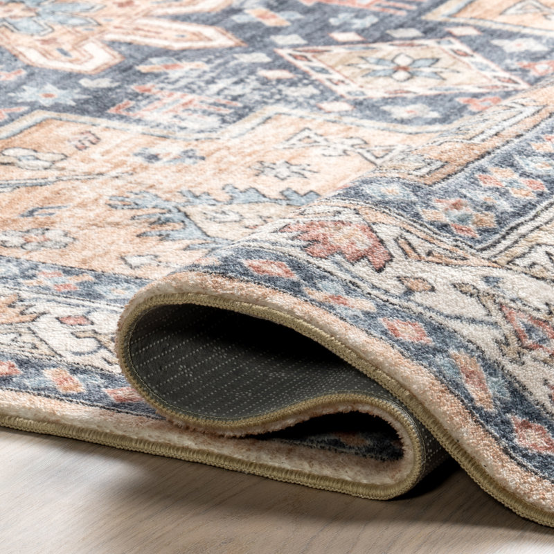 Jordan Vintage Medallion Machine Washable Area Rug, Rectangle 3' x 5'