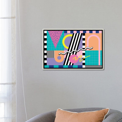 Motif de Memphis 85 - années 80/90 rétro - reproduction d'art mural - toile encadrée