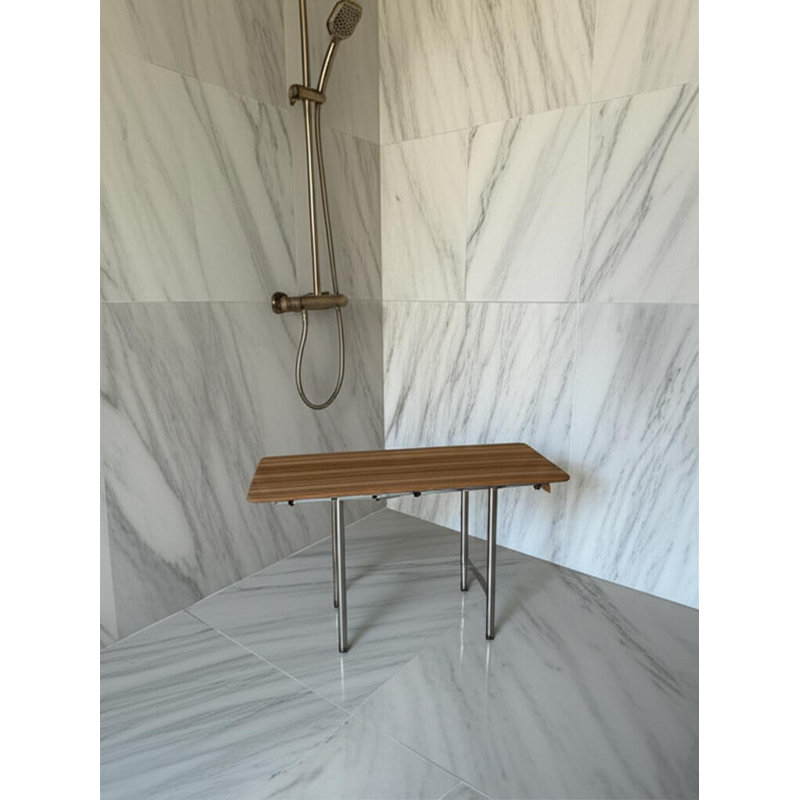 18" X 24" Brown Teak Rectangular Shower Bench